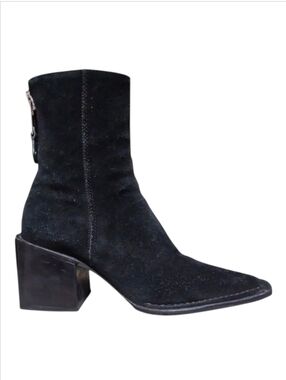 ALEXANDER WANG | Parker Black Suede Square Toe Ankle Boots EU 38 US 8